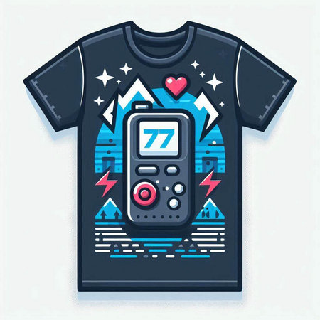 T-shirt print design with video game controller. Vector illustration.のイラスト素材