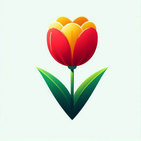 tulip flower on white background, vector illustration, eps10のイラスト素材
