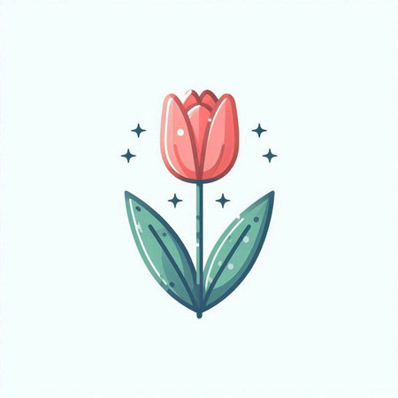 Tulip flower icon. Vector illustration in trendy flat style.のイラスト素材