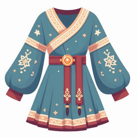 Viking costume, isolated on a white background. Vector illustration.のイラスト素材