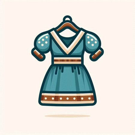 Illustration of traditional bavarian clothes. Vector illustration in flat style.のイラスト素材