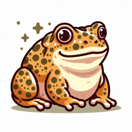 Cute cartoon frog isolated on a white background. Vector illustration.のイラスト素材