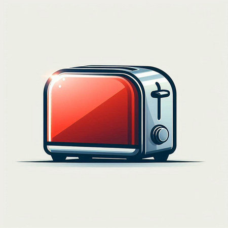 Vector illustration of a retro toaster. Retro toaster icon.のイラスト素材