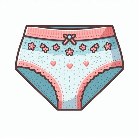 Panties. Hand drawn vector illustration isolated on white background.のイラスト素材