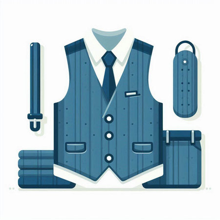 Vector illustration of a man in a jacket with a briefcase.のイラスト素材