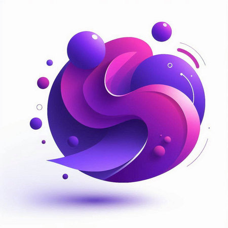 abstract background with purple and violet liquid shapes. vector illustration.のイラスト素材