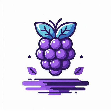 Grape fruit icon. Vector illustration of a bunch of grapes.のイラスト素材