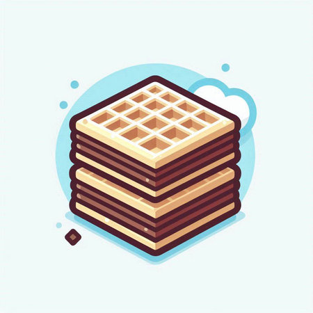 Wafers vector icon. Vector illustration of tasty waffles.のイラスト素材