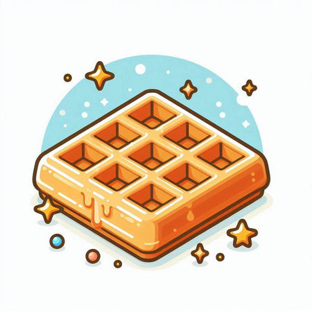 Belgian waffle icon. Vector illustration isolated on white background.のイラスト素材
