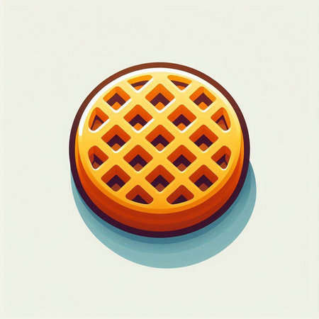 Round waffle icon, 3d vector illustration, eps10のイラスト素材
