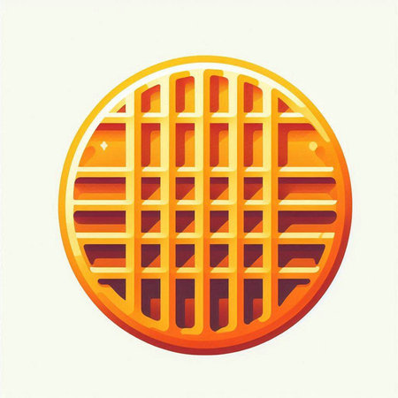 Illustration of a round metal grill isolated on a white background.のイラスト素材