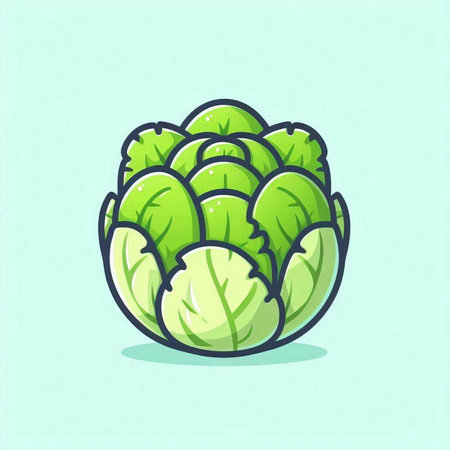 Cabbage icon. Cabbage vector icon. Cabbage illustration.のイラスト素材