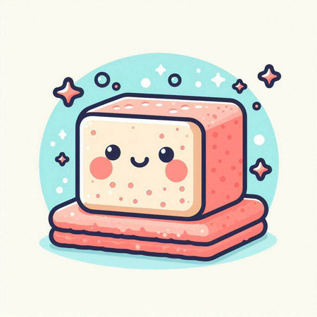 Cute and kawaii cheese. Vector illustration in cartoon style.のイラスト素材