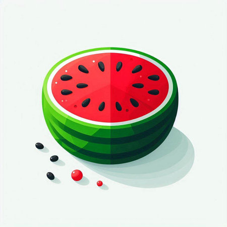 Illustration of watermelon on a white background. Vector illustration.のイラスト素材