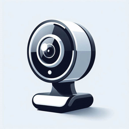 Webcam icon isolated on white background. Computer generated 3D photo rendering.のイラスト素材