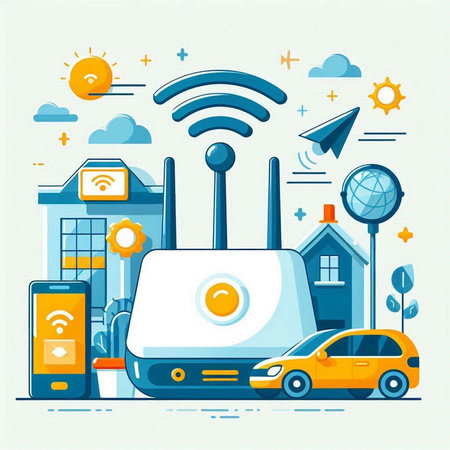 Smart city concept. Smart transport. Internet of things. Vector illustrationのイラスト素材