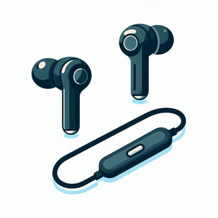 Wireless headphones. Isometric 3d illustration. Vector illustration.のイラスト素材