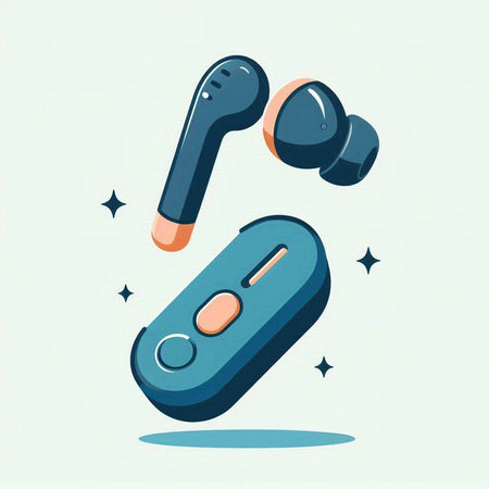 Gamepad and headphones. Vector illustration in cartoon style. Flat design.のイラスト素材