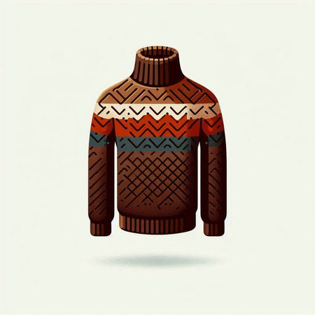 Knitted sweater isolated on white background. Vector illustration in retro style.のイラスト素材
