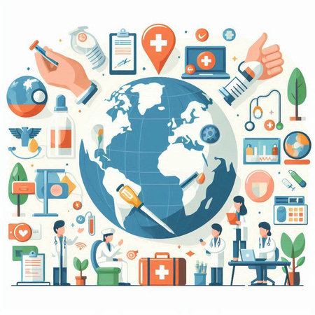 Ecology concept. City landscape with nature and animals. Vector illustration.のイラスト素材