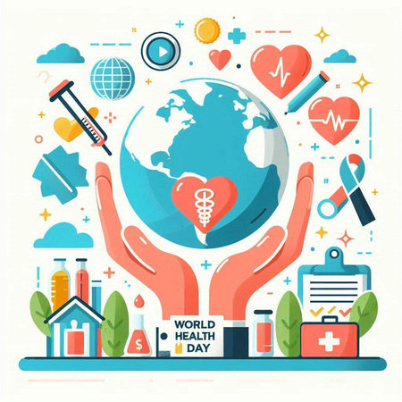 World health day concept. Vector illustration for web banners and promotional materials.のイラスト素材