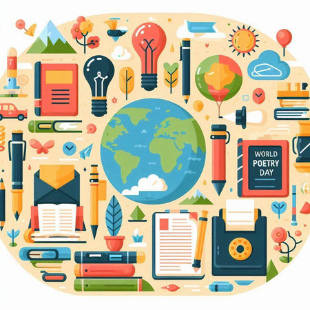 Flat design vector illustration concept of education, back to school.のイラスト素材