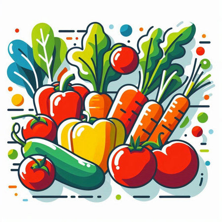 Vegetables. Vector illustration in flat style on white background.のイラスト素材