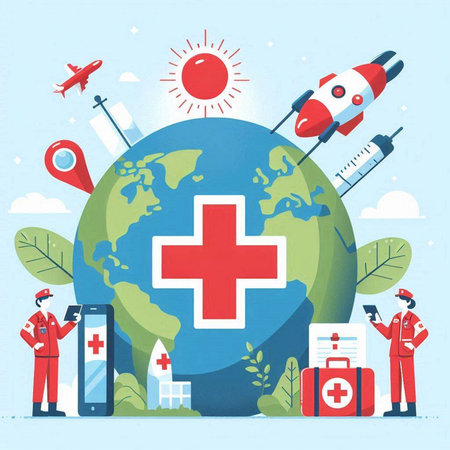 Flat design vector illustration concepts for healthcare, medical and travel.のイラスト素材
