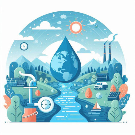 Ecology concept. Save the planet. Vector illustration in flat styleのイラスト素材
