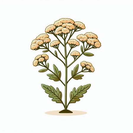 Achillea millefolium, medicinal plant. Vector illustrationのイラスト素材