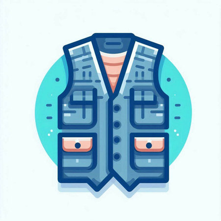 Illustration of a waistcoat. Vector illustration in a flat style.のイラスト素材