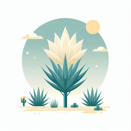 Flower in the desert. Vector illustration for your graphic design.のイラスト素材
