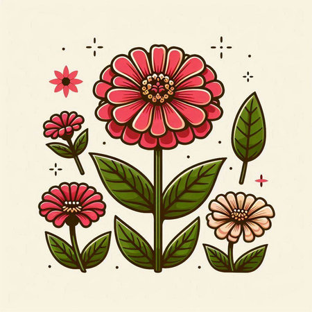 floral card design, vector illustration eps10 graphic flat styleのイラスト素材