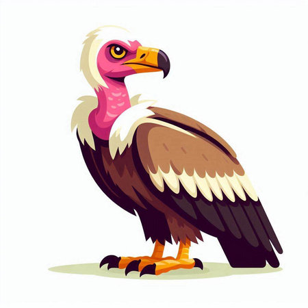 Griffon vulture vector illustration isolated on a white background.のイラスト素材