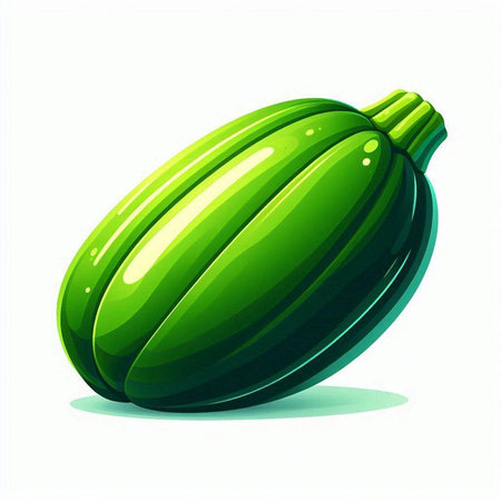 Illustration of a green zucchini isolated on a white backgroundのイラスト素材