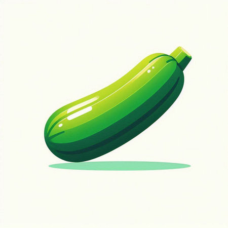 fresh zucchini on white background, vector illustration, eps10のイラスト素材