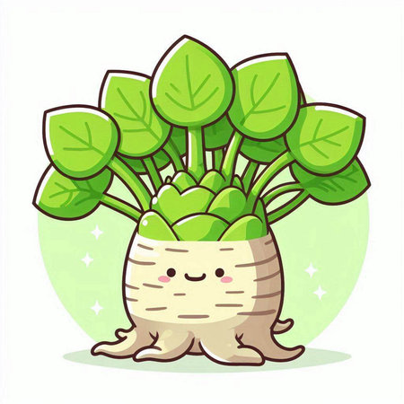 Cute kawaii kawaii celery root vector illustrationのイラスト素材