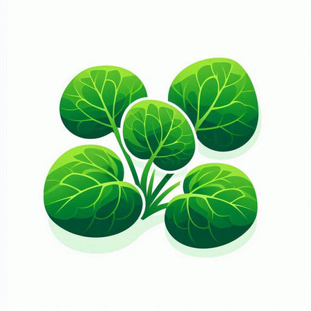 Green leaves on a white background. Vector illustration. Eps 10.のイラスト素材