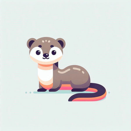 Cute cartoon otter. Vector illustration of a little animal.のイラスト素材