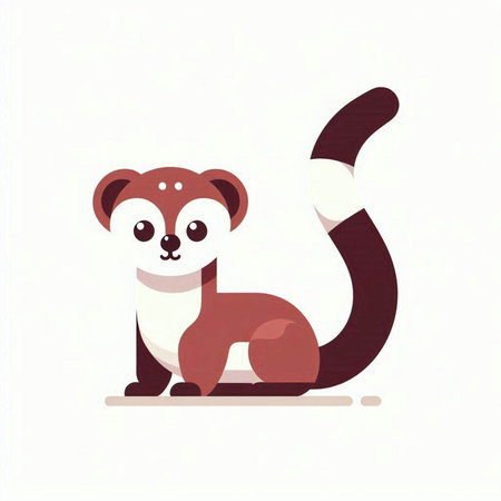 Cute cartoon animal. Vector illustration on white background. Isolated.のイラスト素材