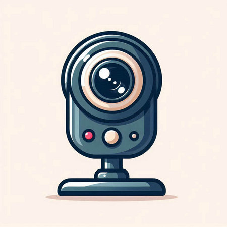Cute cartoon web camera. Vector illustration in a flat style.のイラスト素材