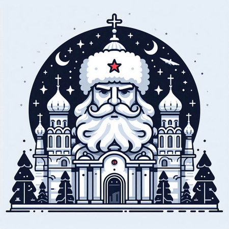 Orthodox church in the city of Moscow, Russia. Vector illustrationのイラスト素材