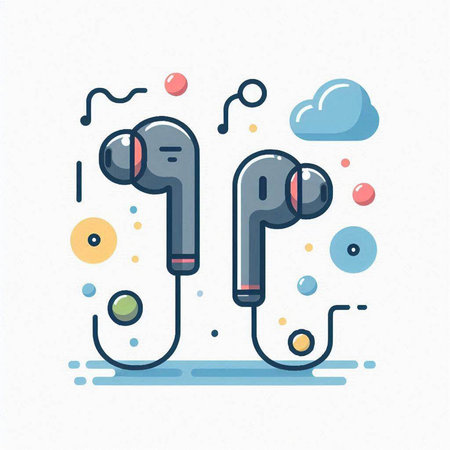Headphones line icon. Modern vector illustration for web and mobile designのイラスト素材