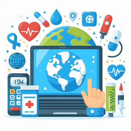 Flat design modern vector illustration concept of telemedicine, telehealth and telemedicine.のイラスト素材