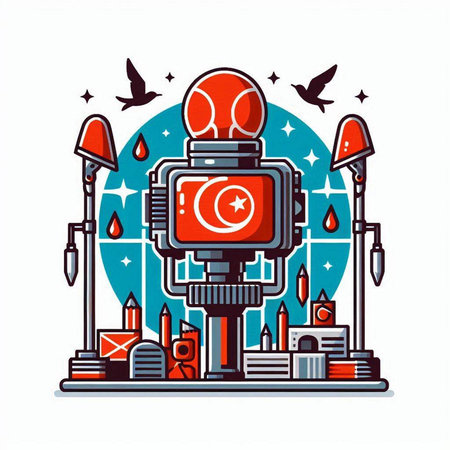Cinema movie camera on white background. Flat vector illustration.のイラスト素材