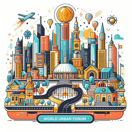 Welcome to New York City, United States of America. Colorful hand drawn vector illustration.のイラスト素材