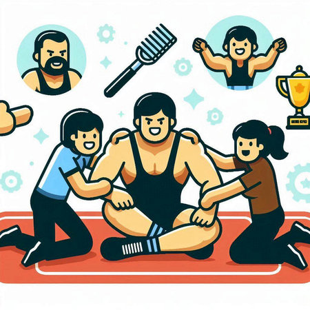 Fitness and healthy lifestyle. Group of people doing exercise. Vector illustration.のイラスト素材