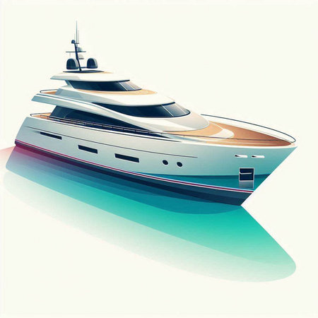 luxury yacht on a white background. Vector illustration. Eps 10のイラスト素材