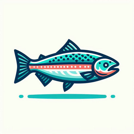 Fish icon. Vector illustration. Isolated on a white background.のイラスト素材