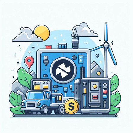 Vector illustration of modern flat design concept of green energy and ecology.のイラスト素材